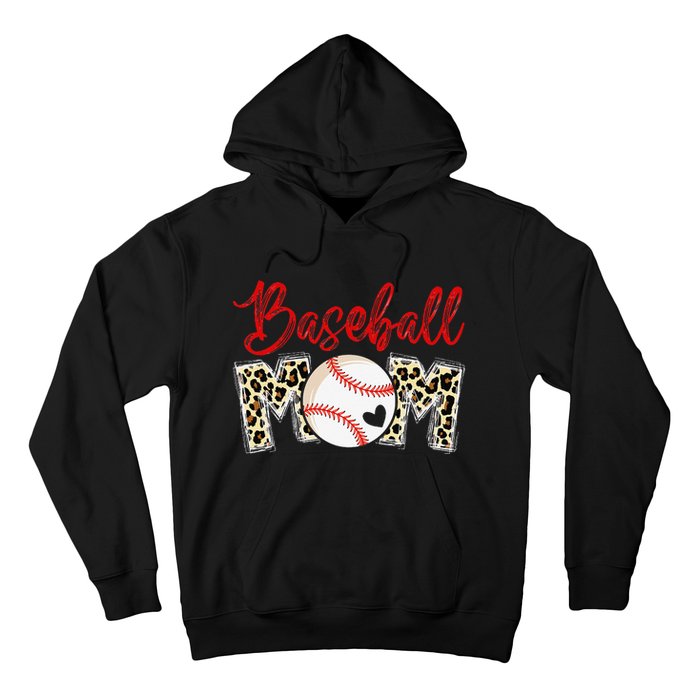 Leopard Baseball Mom Sports gift mother's day Hoodie