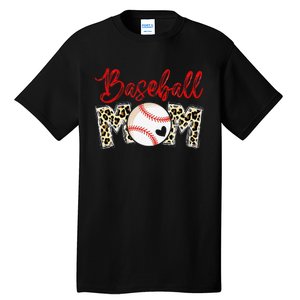 Leopard Baseball Mom Sports gift mother's day Tall T-Shirt