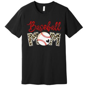 Leopard Baseball Mom Sports gift mother's day Premium T-Shirt