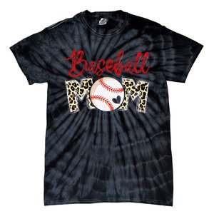 Leopard Baseball Mom Sports gift mother's day Tie-Dye T-Shirt