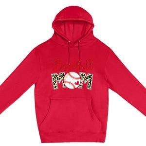 Leopard Baseball Mom Sports gift mother's day Premium Pullover Hoodie