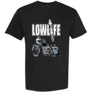 Lowlife Bagger Motorcycle . Chicano Vicla Lowrider Bikes Garment-Dyed Heavyweight T-Shirt