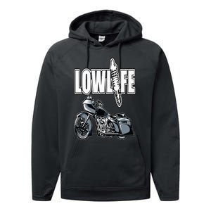 Lowlife Bagger Motorcycle . Chicano Vicla Lowrider Bikes Performance Fleece Hoodie