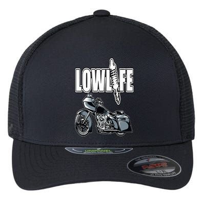 Lowlife Bagger Motorcycle . Chicano Vicla Lowrider Bikes Flexfit Unipanel Trucker Cap