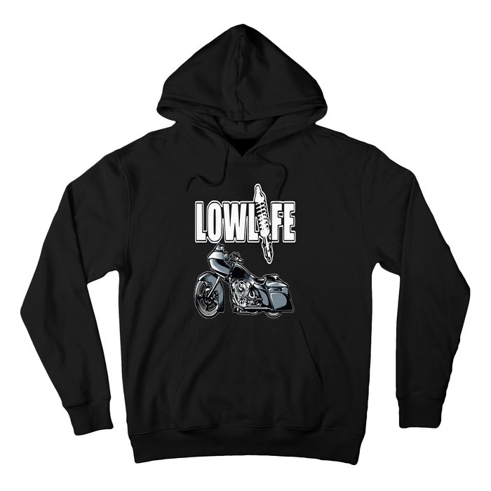 Lowlife Bagger Motorcycle . Chicano Vicla Lowrider Bikes Hoodie