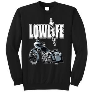 Lowlife Bagger Motorcycle . Chicano Vicla Lowrider Bikes Sweatshirt