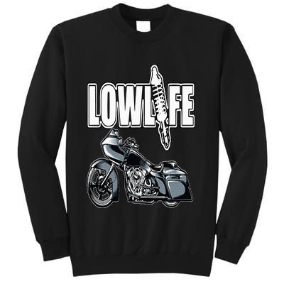 Lowlife Bagger Motorcycle . Chicano Vicla Lowrider Bikes Sweatshirt