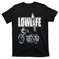 Lowlife Bagger Motorcycle . Chicano Vicla Lowrider Bikes T-Shirt