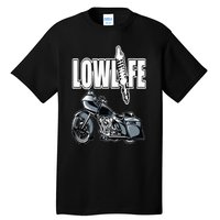 Lowlife Bagger Motorcycle . Chicano Vicla Lowrider Bikes Tall T-Shirt