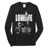 Lowlife Bagger Motorcycle . Chicano Vicla Lowrider Bikes Tall Long Sleeve T-Shirt