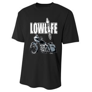 Lowlife Bagger Motorcycle . Chicano Vicla Lowrider Bikes Performance Sprint T-Shirt