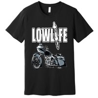 Lowlife Bagger Motorcycle . Chicano Vicla Lowrider Bikes Premium T-Shirt