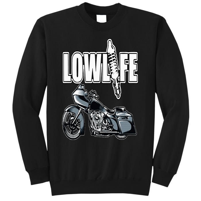 Lowlife Bagger Motorcycle . Chicano Vicla Lowrider Bikes Tall Sweatshirt