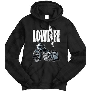 Lowlife Bagger Motorcycle . Chicano Vicla Lowrider Bikes Tie Dye Hoodie