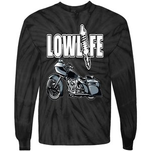 Lowlife Bagger Motorcycle . Chicano Vicla Lowrider Bikes Tie-Dye Long Sleeve Shirt