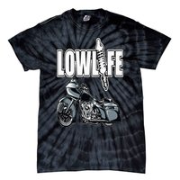 Lowlife Bagger Motorcycle . Chicano Vicla Lowrider Bikes Tie-Dye T-Shirt