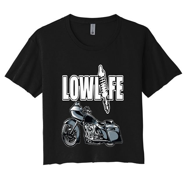 Lowlife Bagger Motorcycle . Chicano Vicla Lowrider Bikes Crop Top