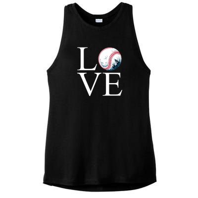 Love Baseball Mom Ladies PosiCharge Tri-Blend Wicking Tank