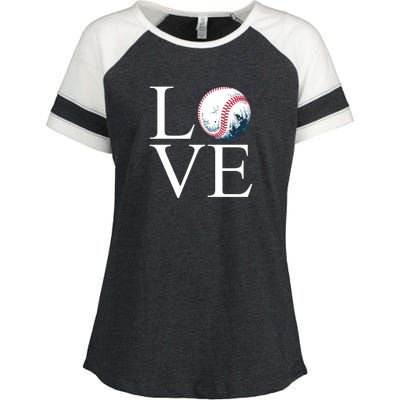 Love Baseball Mom Enza Ladies Jersey Colorblock Tee