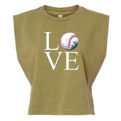 Love Baseball Mom Garment-Dyed Women's Muscle Tee