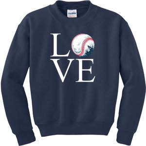 Love Baseball Mom Kids Sweatshirt