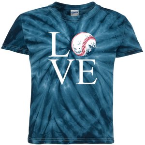 Love Baseball Mom Kids Tie-Dye T-Shirt