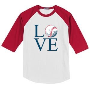 Love Baseball Mom Kids Colorblock Raglan Jersey