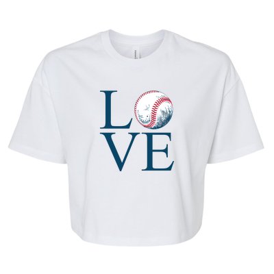 Love Baseball Mom Bella+Canvas Jersey Crop Tee