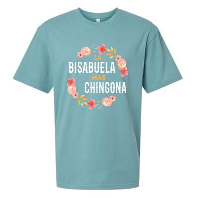 La Bisabuela Mas Chingona Spanish Great Grandma Floral Gift Sueded Cloud Jersey T-Shirt