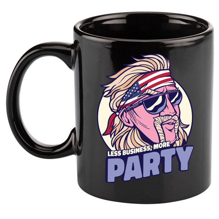 Less Business More Party 4th Of July USA 11oz C Handle Ceramic Mug