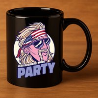 Less Business More Party 4th Of July USA 11oz C Handle Ceramic Mug
