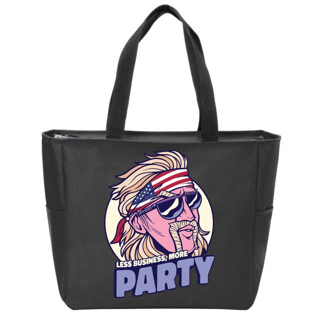 Less Business More Party 4th Of July USA Zip Tote Bag