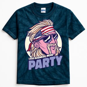 Less Business More Party 4th Of July USA Kids Tie-Dye T-Shirt