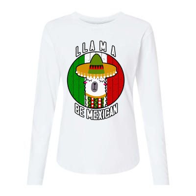 LLAMA BE MEXICAN Funny Cinco de mayo Party Womens Cotton Relaxed Long Sleeve T-Shirt