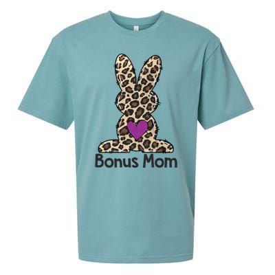 Leopard Bonus Mom Easter Bunny Bonus Mom Life Happy Easter Funny Gift Sueded Cloud Jersey T-Shirt