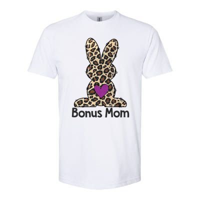 Leopard Bonus Mom Easter Bunny Bonus Mom Life Happy Easter Funny Gift Softstyle CVC T-Shirt