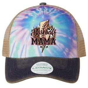 Leopard Baseball Mama Lightning Bolt Sport Mom Mother's Day Legacy Tie Dye Trucker Hat