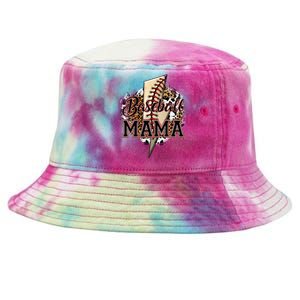 Leopard Baseball Mama Lightning Bolt Sport Mom Mother's Day Tie-Dyed Bucket Hat