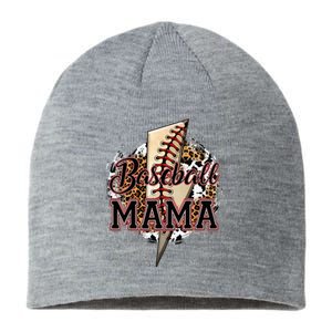 Leopard Baseball Mama Lightning Bolt Sport Mom Mother's Day Sustainable Beanie