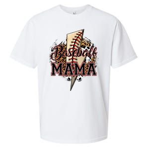 Leopard Baseball Mama Lightning Bolt Sport Mom Mother's Day Sueded Cloud Jersey T-Shirt