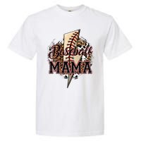 Leopard Baseball Mama Lightning Bolt Sport Mom Mother's Day Garment-Dyed Heavyweight T-Shirt