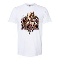 Leopard Baseball Mama Lightning Bolt Sport Mom Mother's Day Softstyle CVC T-Shirt