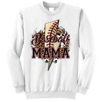 Leopard Baseball Mama Lightning Bolt Sport Mom Mother's Day Sweatshirt