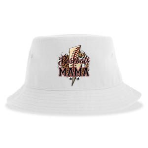 Leopard Baseball Mama Lightning Bolt Sport Mom Mother's Day Sustainable Bucket Hat