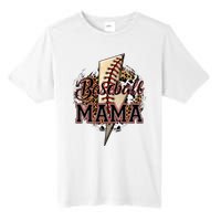 Leopard Baseball Mama Lightning Bolt Sport Mom Mother's Day Tall Fusion ChromaSoft Performance T-Shirt