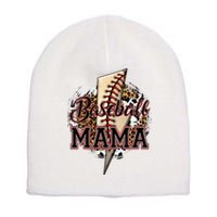 Leopard Baseball Mama Lightning Bolt Sport Mom Mother's Day Short Acrylic Beanie