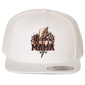 Leopard Baseball Mama Lightning Bolt Sport Mom Mother's Day Wool Snapback Cap