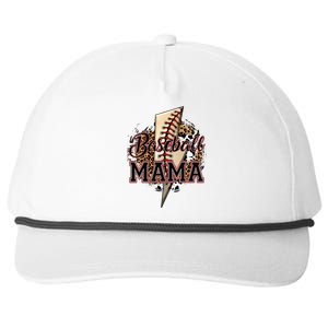 Leopard Baseball Mama Lightning Bolt Sport Mom Mother's Day Snapback Five-Panel Rope Hat