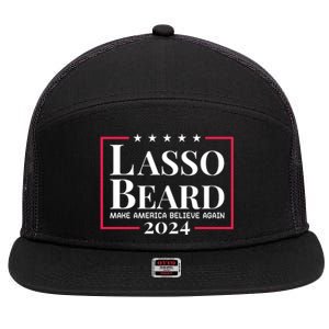 Lasso Beard Make America Believe Again 7 Panel Mesh Trucker Snapback Hat