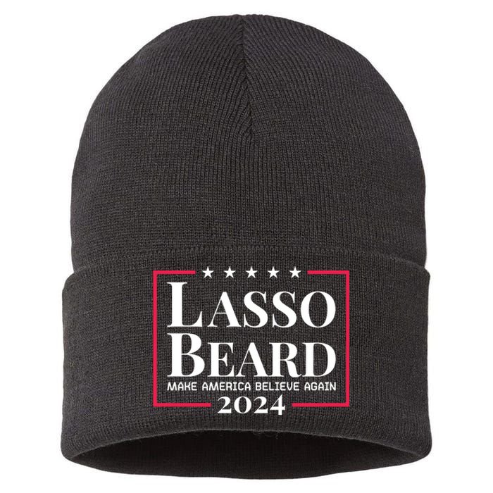 Lasso Beard Make America Believe Again Sustainable Knit Beanie